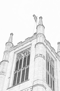 歐洲建筑線描