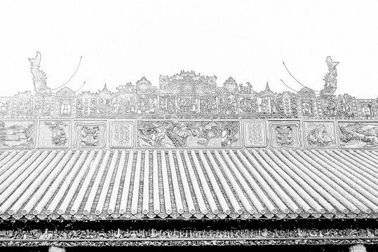 古建筑線描
