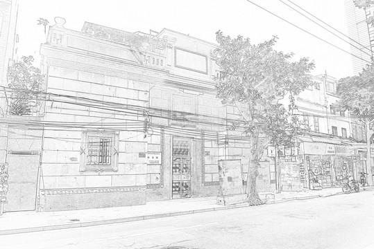 廣州西關(guān)建筑線描