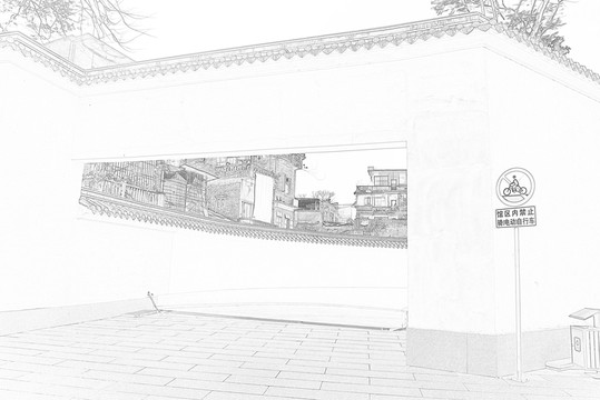 廣州西關(guān)建筑線描