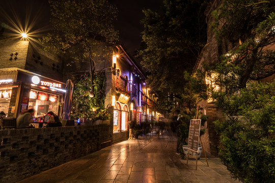 成都寬窄巷子夜景