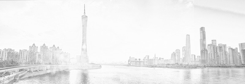 廣州地標(biāo)線描