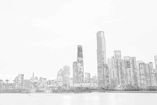 廣州地標(biāo)線描