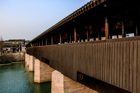 廊橋 風(fēng)古建筑 橋梁 古橋建筑