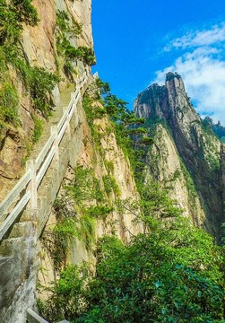 黃山棧道 黃山風光