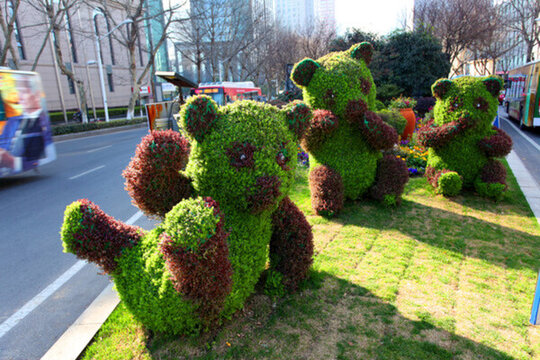 植物雕塑 熊貓 綠化 園林