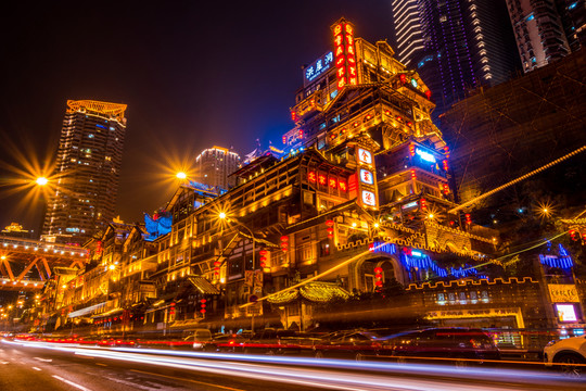 洪崖洞夜景 古城風(fēng)光