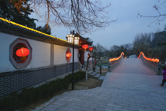 公園夜景路燈道路