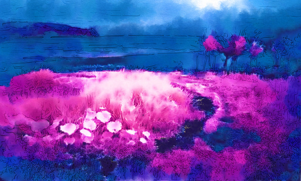 唯美裝飾畫 花
