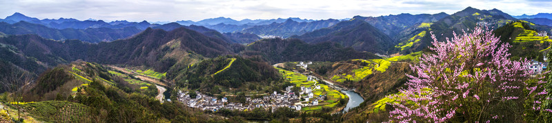 石潭春色風(fēng)光全景圖