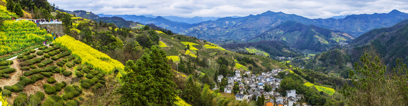 石潭春色風(fēng)光全景圖