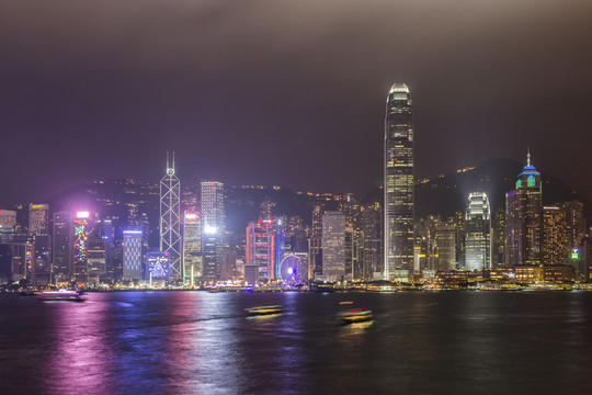 香港維多利亞港的夜景