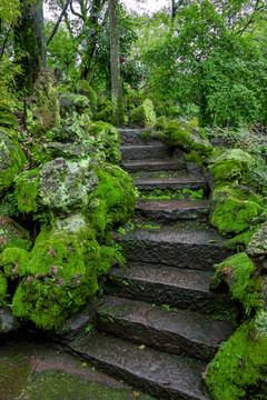 園林假山小路