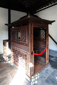 周莊 沈宅 轎子 實木 雕刻