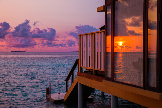 大海日落 夕陽紅