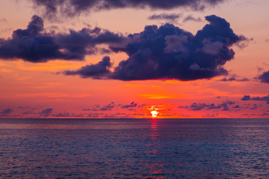 大海日落 夕陽(yáng)紅