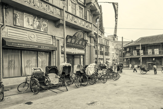 老上海街景 大畫幅