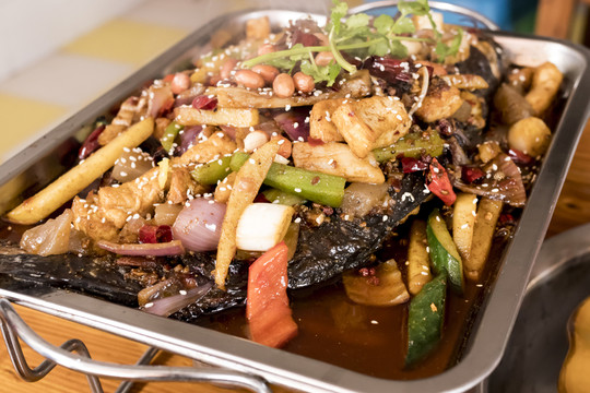 麻辣烤魚美食攝影