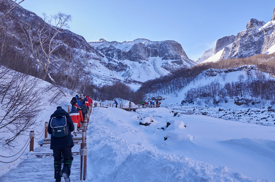 吉林長白山冬天雪景