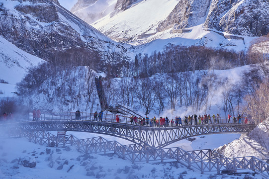 吉林長白山冬天雪景