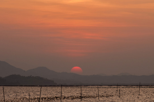 廣東惠州鹽洲島海島日落