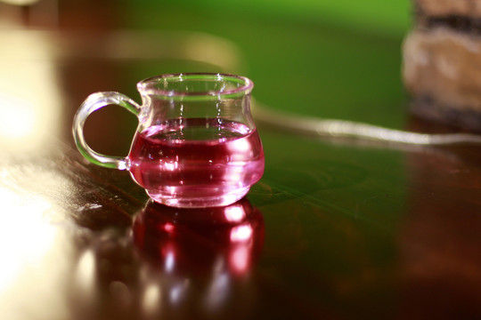 水果茶 唯美 特写 玻璃杯