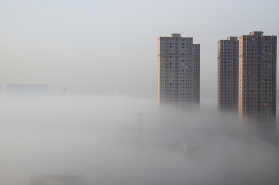晨霧中的建筑