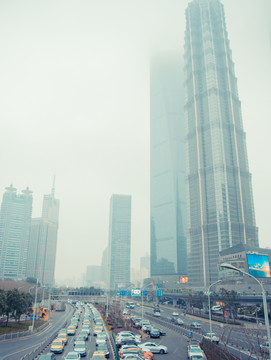 上海陸家嘴 霧霾