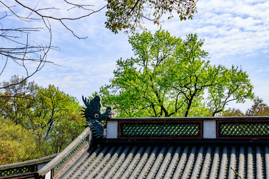 寺廟屋頂龍頭