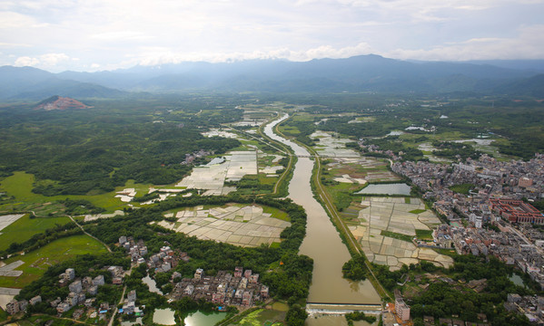 航拍 大地 小鎮(zhèn)
