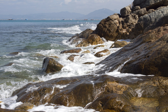 西島牛王嶺 海岸 海浪翻卷