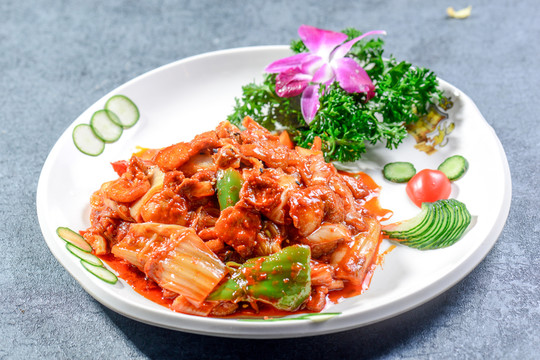 泡菜炒五花肉