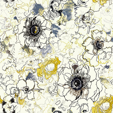 素描花紋 分層