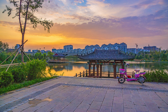 晚霞亭子 城市風(fēng)光