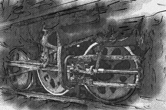 老式火車(chē)裝飾畫(huà)