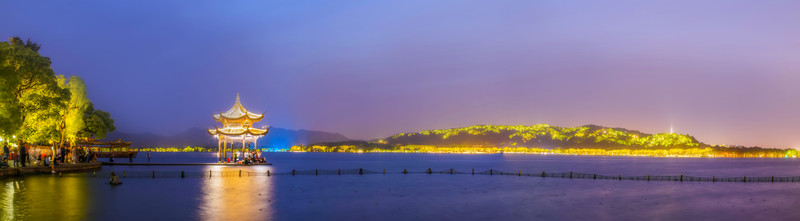 杭州西湖風(fēng)光夜景 大畫(huà)幅