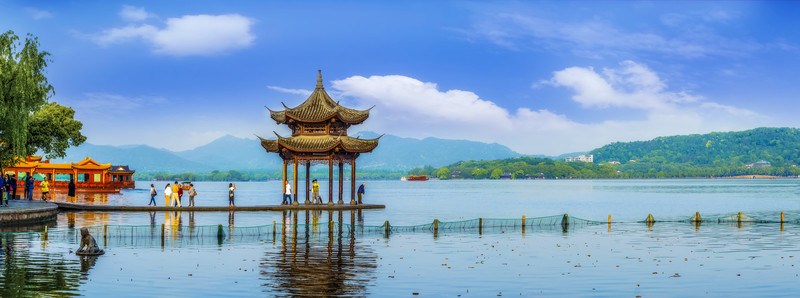 杭州西湖集賢亭全景 大畫(huà)幅