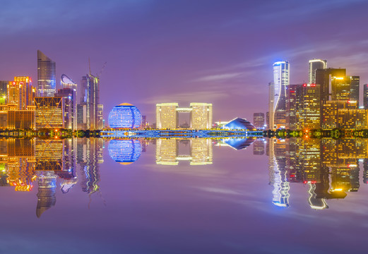 杭州錢江新城CBD夜景 大畫幅