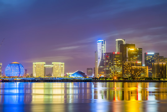杭州錢江新城CBD夜景 大畫幅