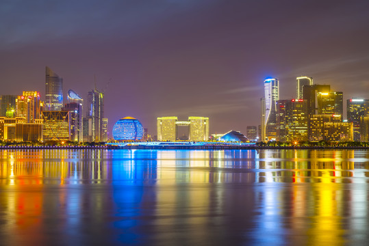 杭州錢江新城CBD夜景 大畫幅