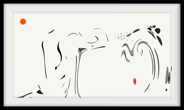 沙發(fā)背景水墨裝飾畫(huà)
