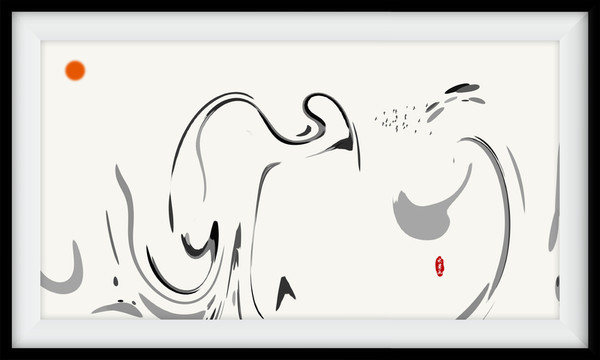 沙發(fā)背景水墨裝飾畫(huà)