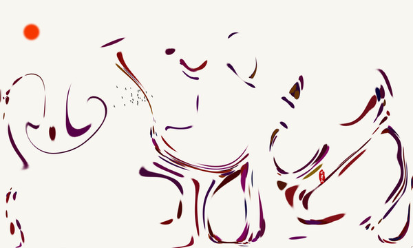 沙發(fā)背景水墨裝飾畫