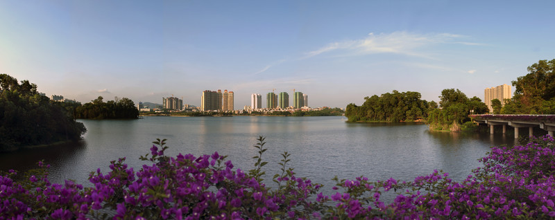 夕陽西下 城市建筑 民居 民生