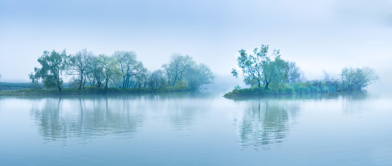 月亮灣晨霧美景