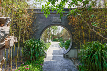 月亮門 園林建筑 園林景觀