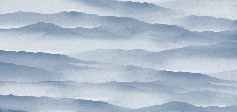 水墨群山油畫 未分層