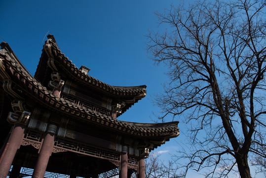 藍(lán)天下的古亭