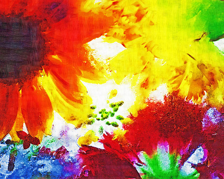 油畫 抽象畫 花色