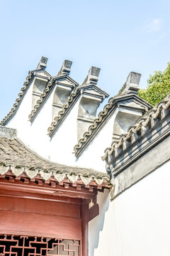 徽派建筑 中式圍墻 馬頭墻